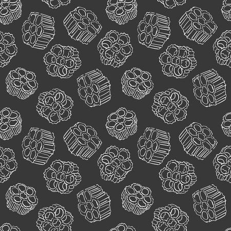 hand drawn pasta seamless pattern.のイラスト素材