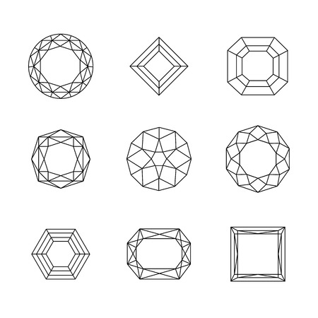 Vector set of diamond design elements. eps 10のイラスト素材