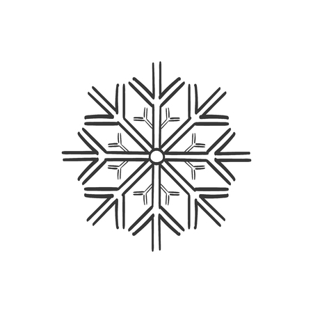 Snowflake vector sketch iconのイラスト素材
