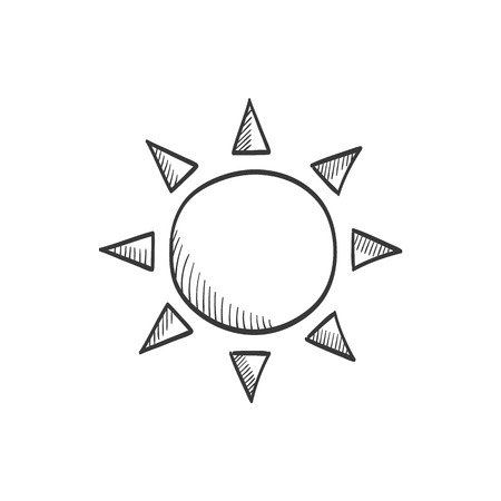 Sun vector sketch iconのイラスト素材
