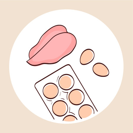 Vector hand-drawn illustration of eggs and chickenのイラスト素材