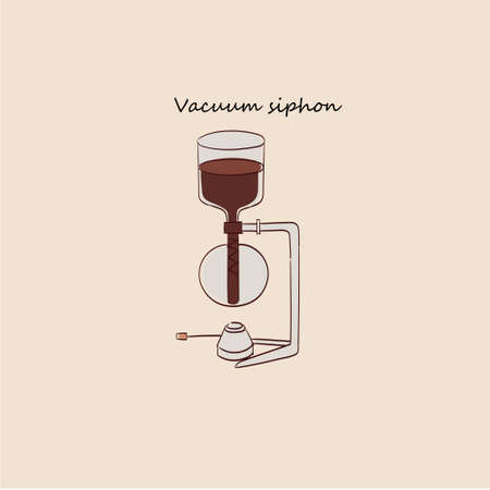Vector hand-drawn illustration of a vacuum siphon coffee makerのイラスト素材