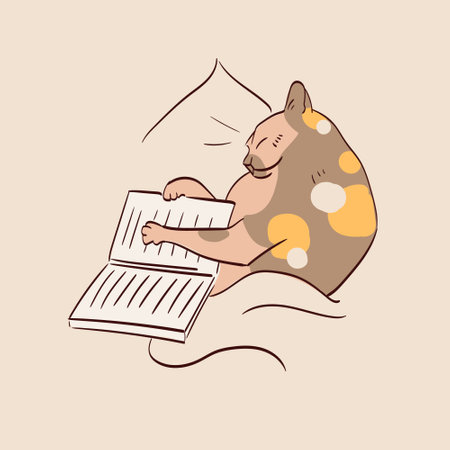 vector illustration of cat in a simple hand-drawn styleのイラスト素材