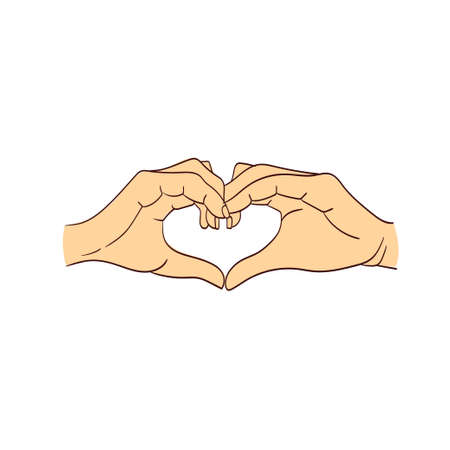 vector illustration of a hand-drawn hand showing a gesture or symbolのイラスト素材