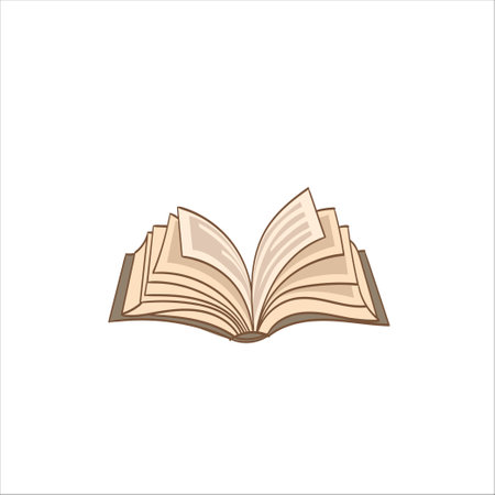 an illustration of an open book drawn by hand in a flat styleのイラスト素材