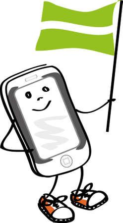 Phone with flagのイラスト素材