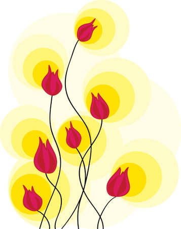 Stylized tulipsのイラスト素材