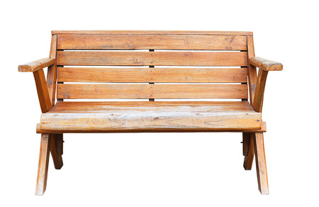 wooden chair, isolated on white background with clipping pathの写真素材