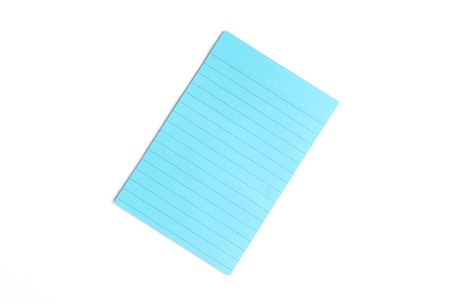 Blank note paper with lines on white background