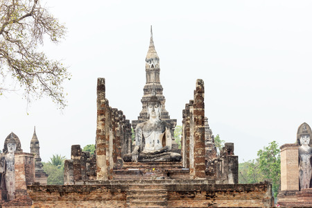 Ancient buddha statue. Sukhothai Historical Park, Sukhothai Province, Thailandの写真素材
