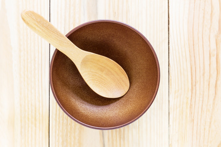 Japanese wooden soup bowlの写真素材