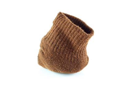 brown socks isolated on white backgroundの写真素材
