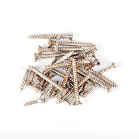 Screws  isolated over white backgroundの写真素材