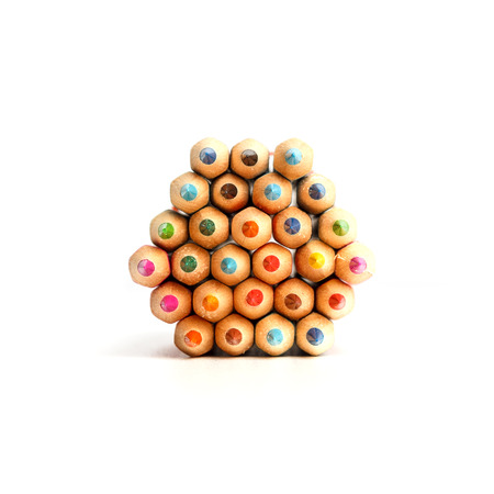 Color pencils isolated on white backgroundの写真素材