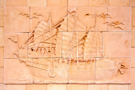 the wall sculptureの写真素材