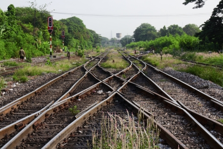 Railway in the park, Bangsue railway, Thailand 