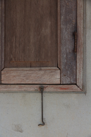 The close up of window of the old wooden の写真素材