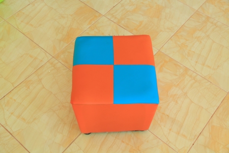 Colorful Chair in the Shape of a Cube の写真素材