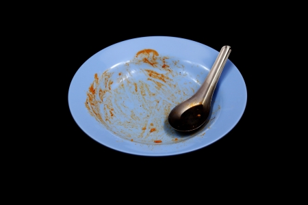 Dirty Blue Plates の写真素材