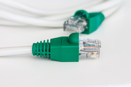 UTP CAT5 Network Cable Isolated on White Background の写真素材