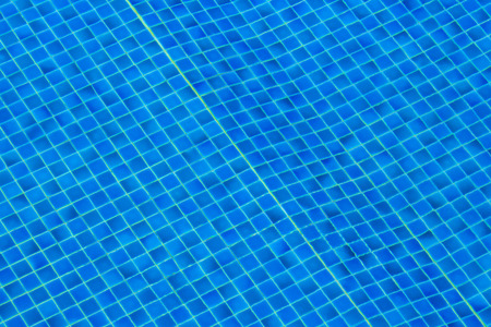 Blue Ceramic Tile Mosaic in Swimming Pool, Seamless Texture の写真素材