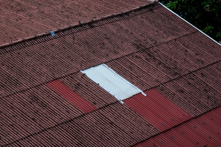 Roof Tiles was Patched の写真素材