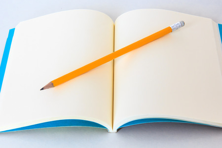 Pencil on Blank Notebook の写真素材