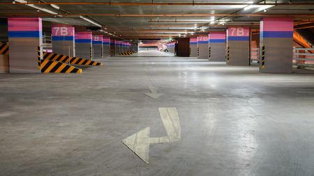 Empty parking garage on building.のeditorial素材