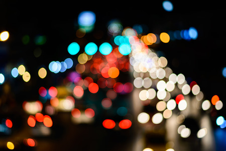 Night bokeh from light on the road.の写真素材