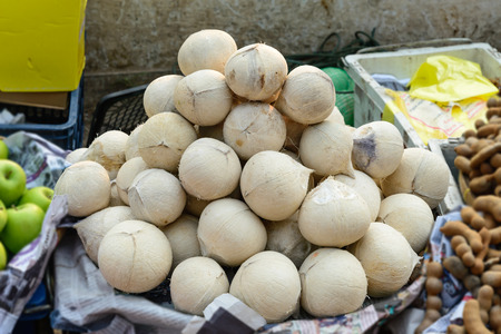 Roasted coconut for drinking in summer.の写真素材