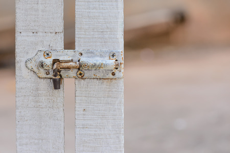 Vintage rusty latch open.の写真素材