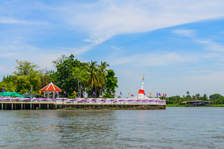 White pagoda at Koh Kred in Thailand.の写真素材