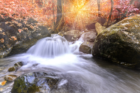 Beautiful autumn waterfall in national park, Saraburi Thailand.
