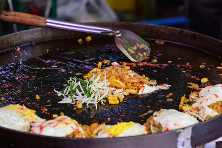 Thai style noodles, local named Pad Thai.の写真素材