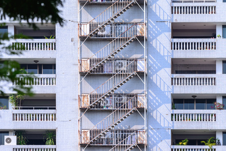 Fire escape of residential building.の写真素材