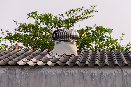 Ventilation system on the roof of factory.の写真素材