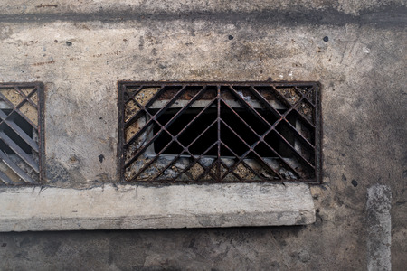 Drainage water at car park.の写真素材