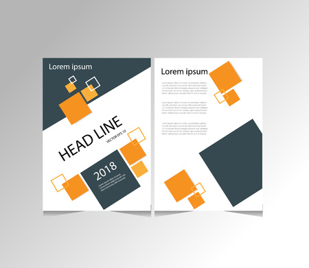 Abstract vector modern Business flyers, brochure , magazine  with background orange cover vector size template A4のイラスト素材