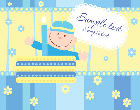 Baby arrival announcement cardのイラスト素材