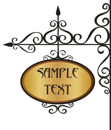 Vectorized wrought iron sign bracketのイラスト素材
