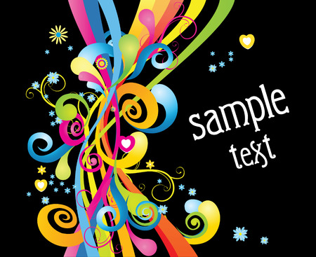 Abstract  design on the black backgroundのイラスト素材