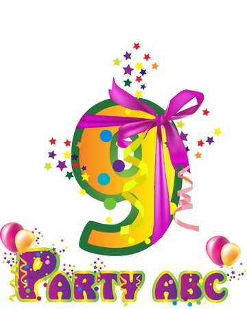 Decorative party  number with sample text for designのイラスト素材