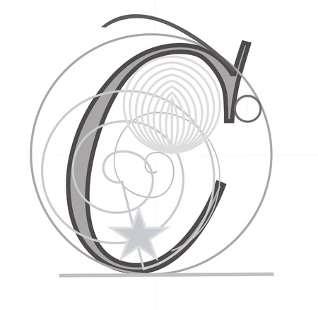 Decorative architectural letter for designのイラスト素材