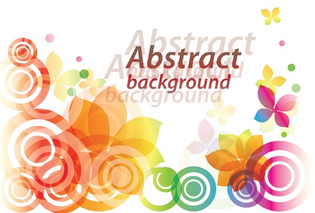 Vector rainbow colored background with flowers for designのイラスト素材