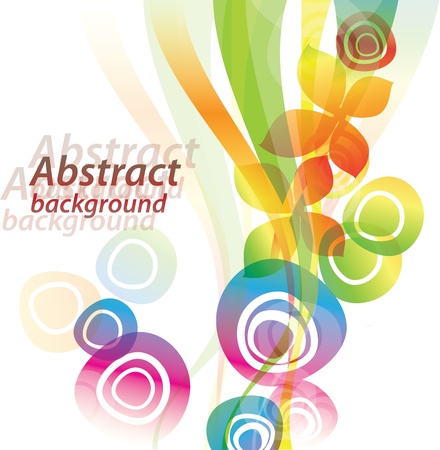 Vector rainbow colored background with flowers for designのイラスト素材