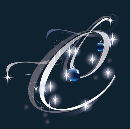 Decorative letter with decorations for Christmas design のイラスト素材