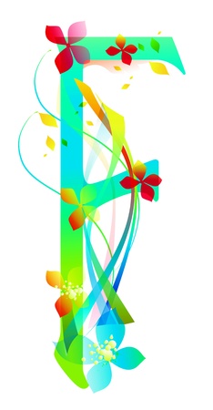 Decorative letter with flowers for designのイラスト素材