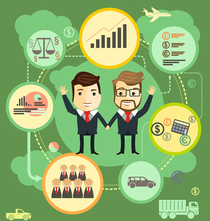 Business tem. Cartoon characters.Vector illustrationのイラスト素材