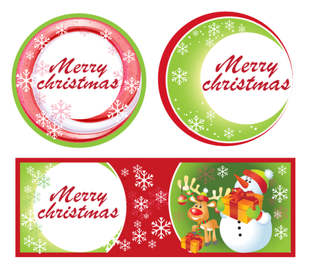 Christmas Greeting Card and labels. Vectorのイラスト素材