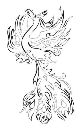 Mythical phoenix bird vector illustrationのイラスト素材
